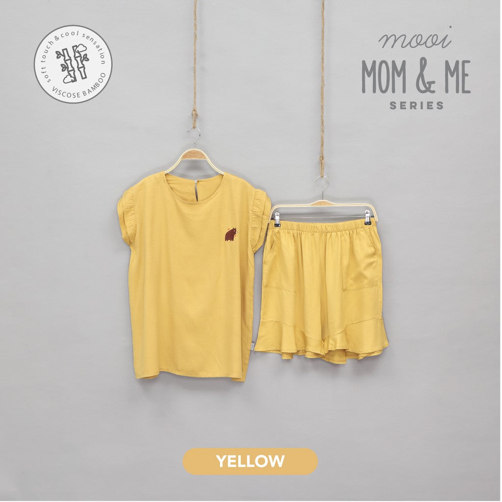 Mooi Setelan Piyama Wanita Kika Ruffle Set (MOM)