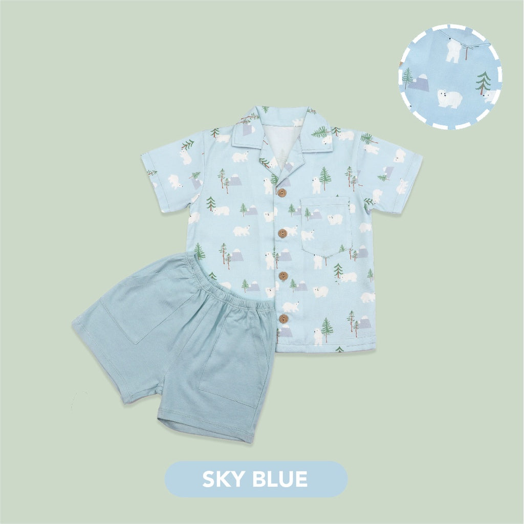 Mooi Setelan Anak Laki-laki Kemeja Anak Printed Shirt Set