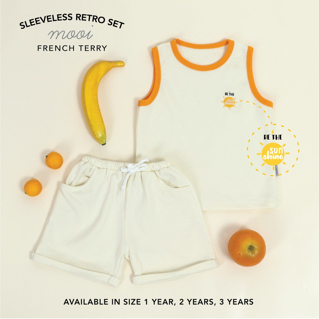 Mooi Setelan Anak Kaos Tshirt Sleeveless Retro Set