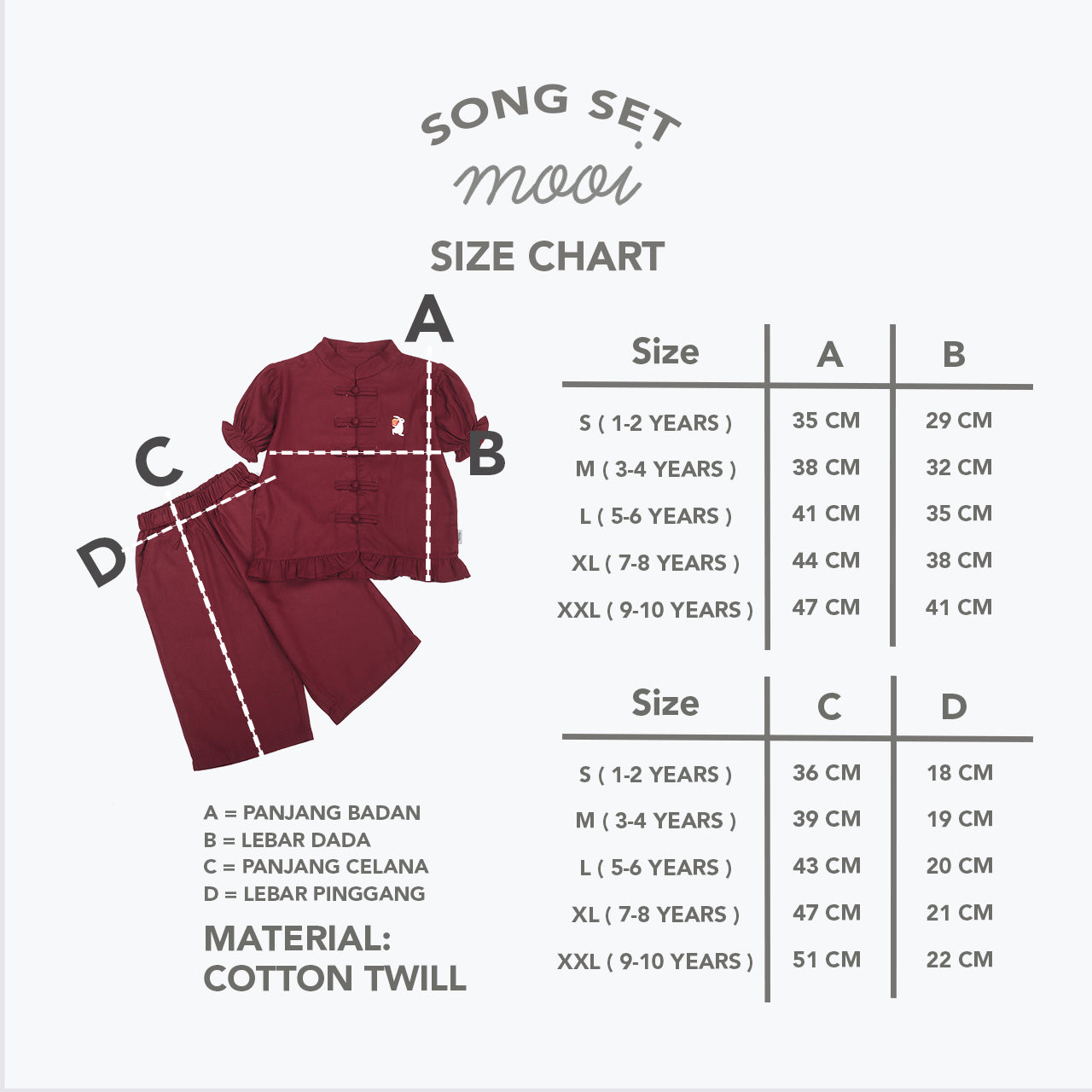 Mooi Setelan Anak Perempuan Song Set