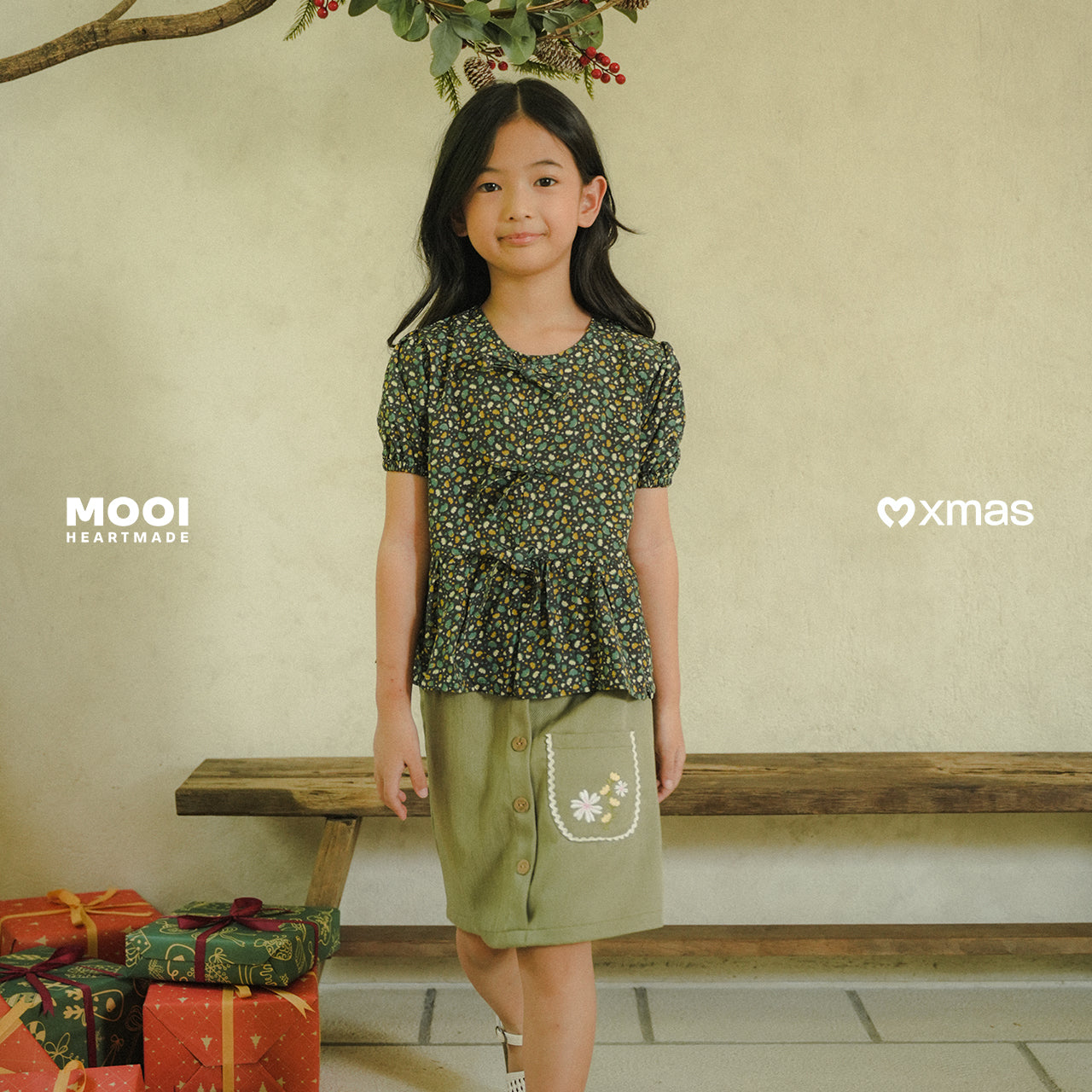 Mooi Rok Celana Skort Anak Perempuan Christmas Collection Claryn Skort Pants