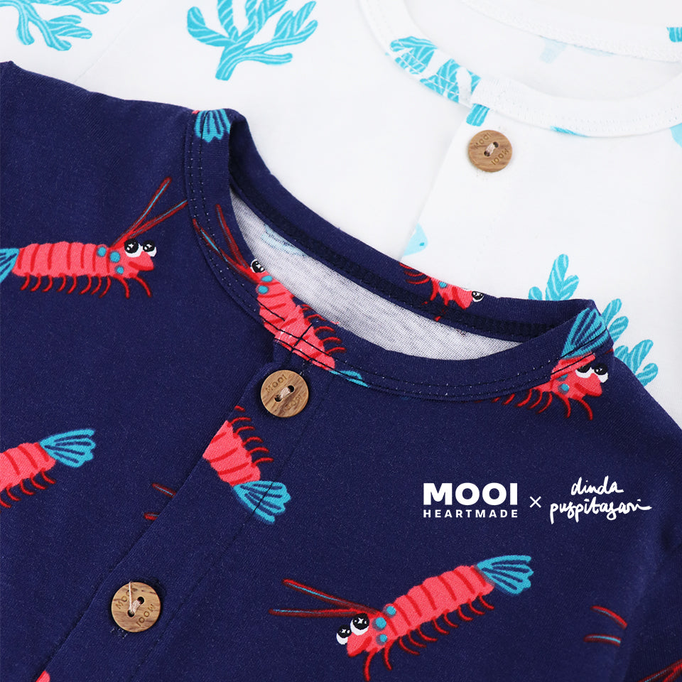 Mooi X Dinda Puspitasari Setelan Bayi Ollie Long Button Set