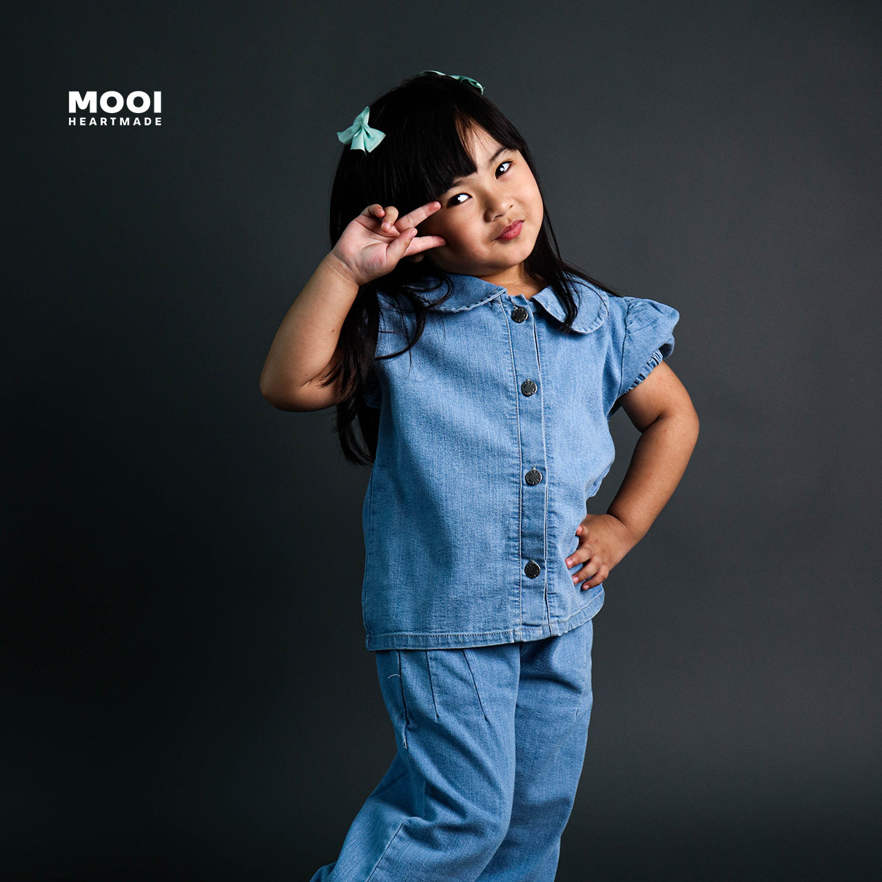 Mooi Kemeja Jeans Anak Yuki Denim Top