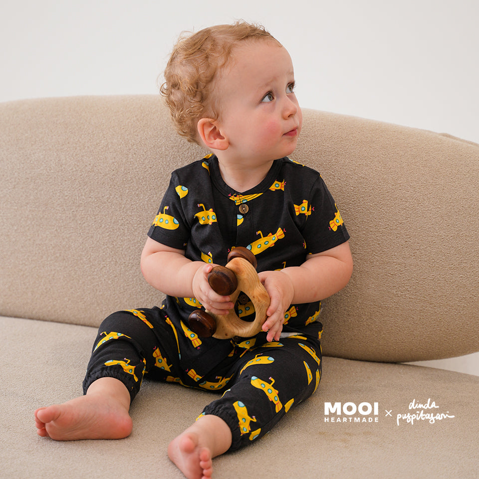 Mooi X Dinda Puspitasari Setelan Bayi Ollie Long Button Set