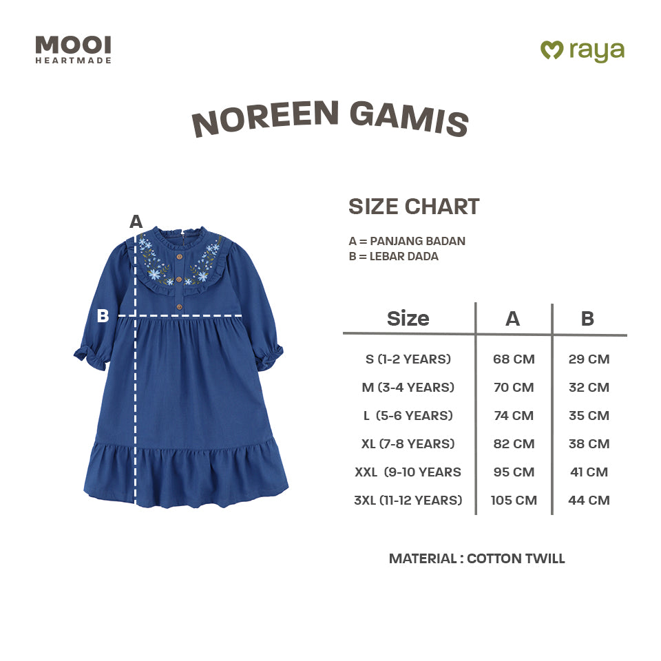 Mooi Dress Anak Gamis Anak Perempuan Raya Collection Noreen Gamis