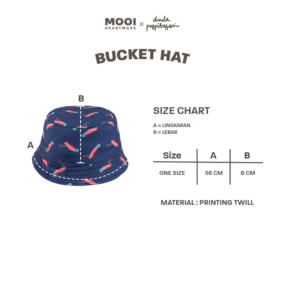 Mooi X Dinda Puspitasari Topi Anak Bucket Hat