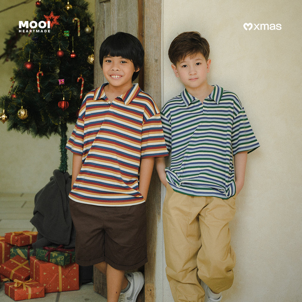 Mooi Kemeja Anak Laki - Laki Christmas Collection Gio Polo Shirt