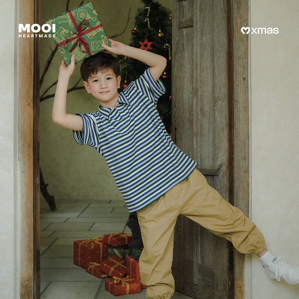 Mooi Kemeja Anak Laki - Laki Christmas Collection Gio Polo Shirt