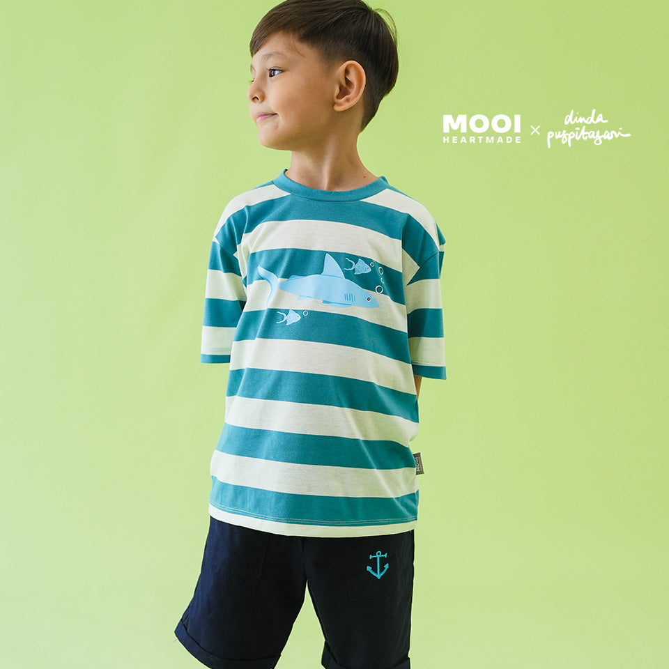 Mooi X Dinda Puspitasari Kaos Anak Unisex Zein Striped Tee