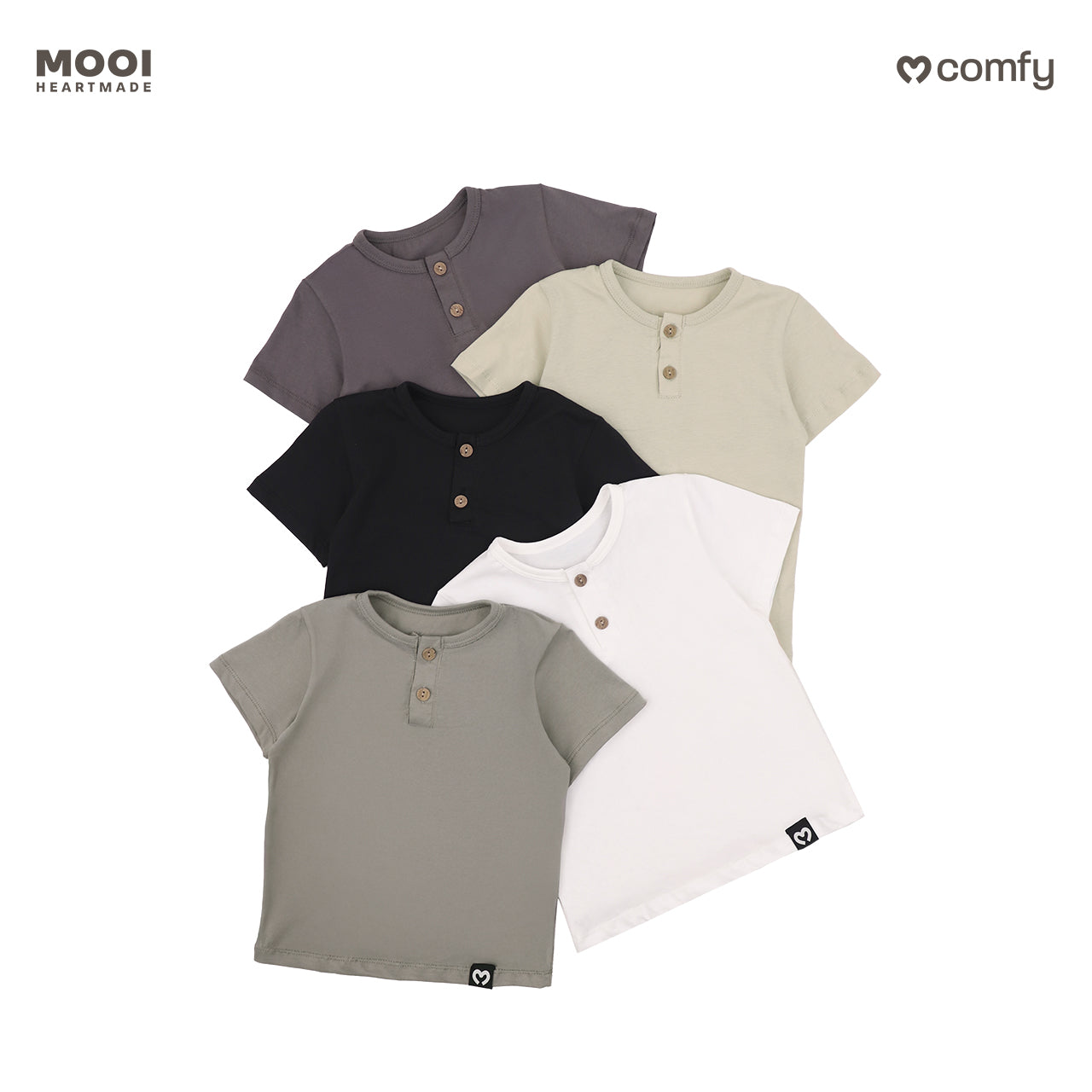 Mooi Kaos Anak Laki-Laki Comfy Button Tshirt
