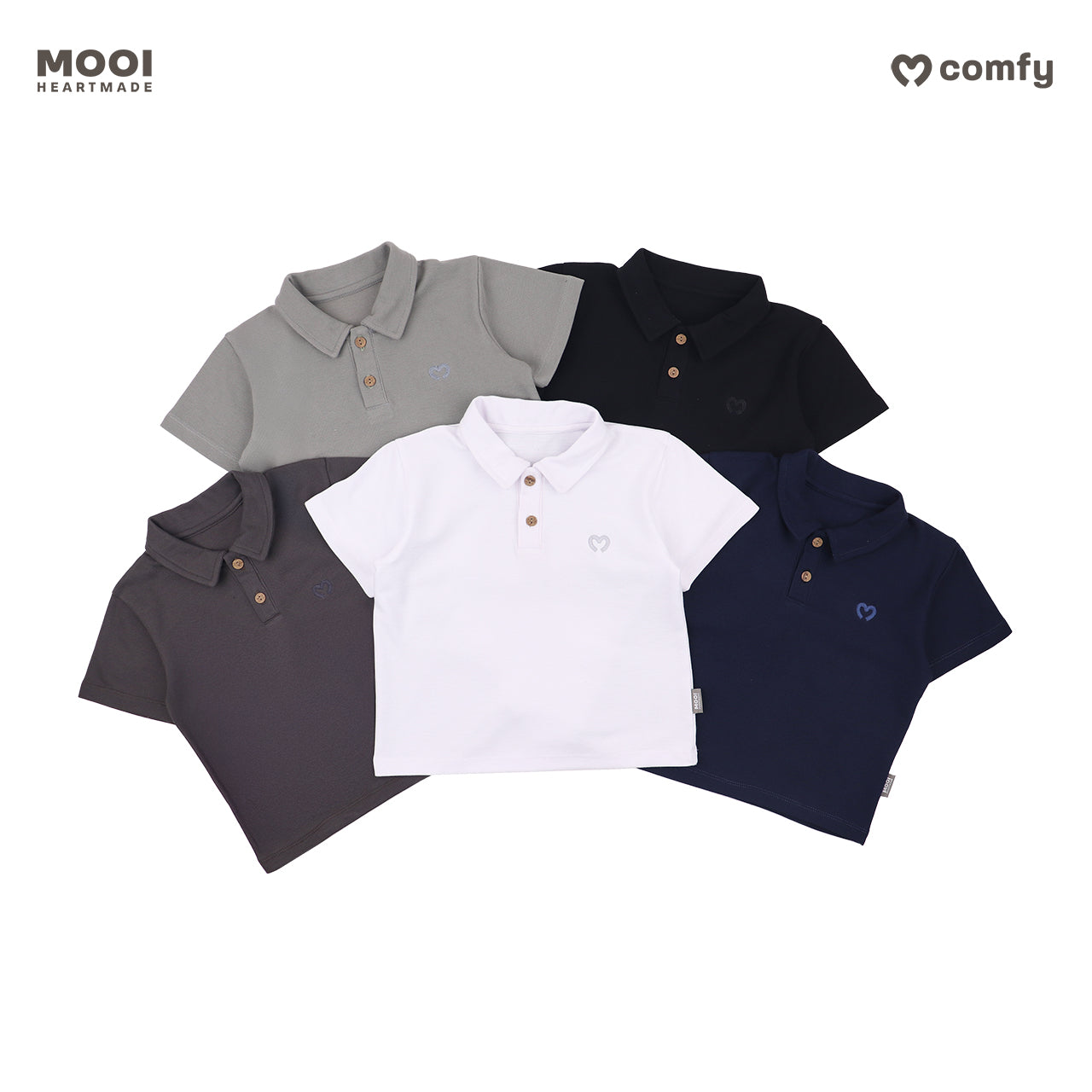 Mooi Kemeja Anak Laki-Laki Comfy Polo Basic