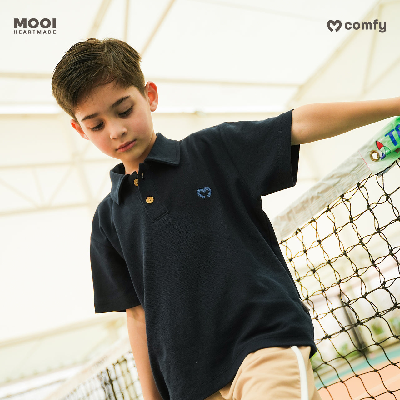 Mooi Kemeja Anak Laki-Laki Comfy Polo Basic