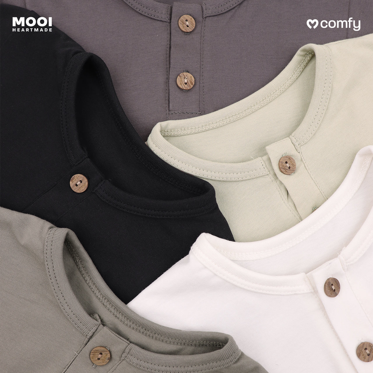 Mooi Kaos Anak Laki-Laki Comfy Button Tshirt