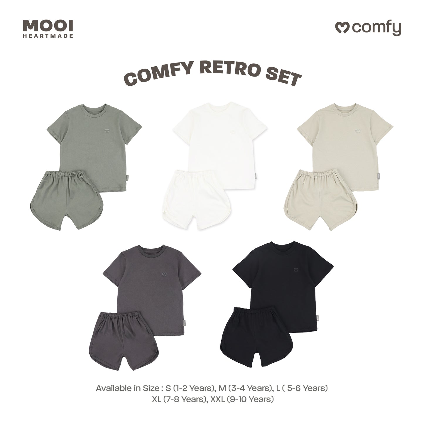 Mooi Setelan Anak Kaos Anak Comfy Retro Set