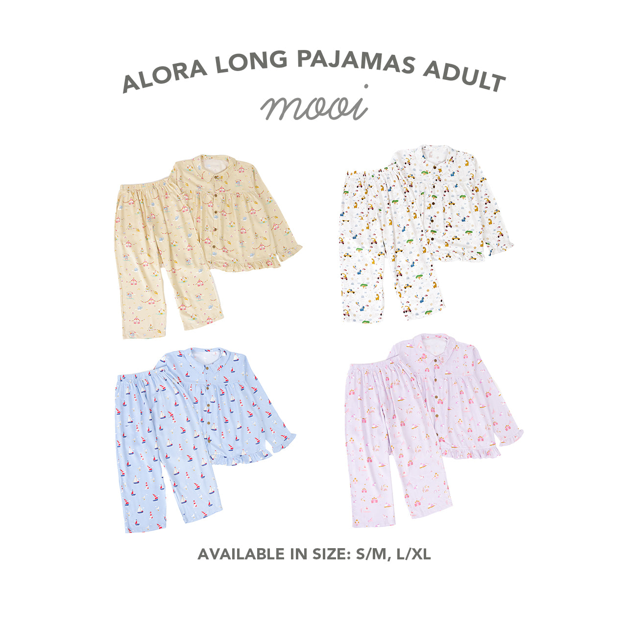 Mooi Piyama Dewasa Setelan Alora Long Pajamas Adult