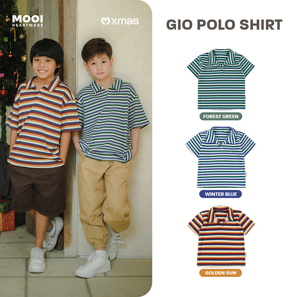 Mooi Kemeja Anak Laki - Laki Christmas Collection Gio Polo Shirt