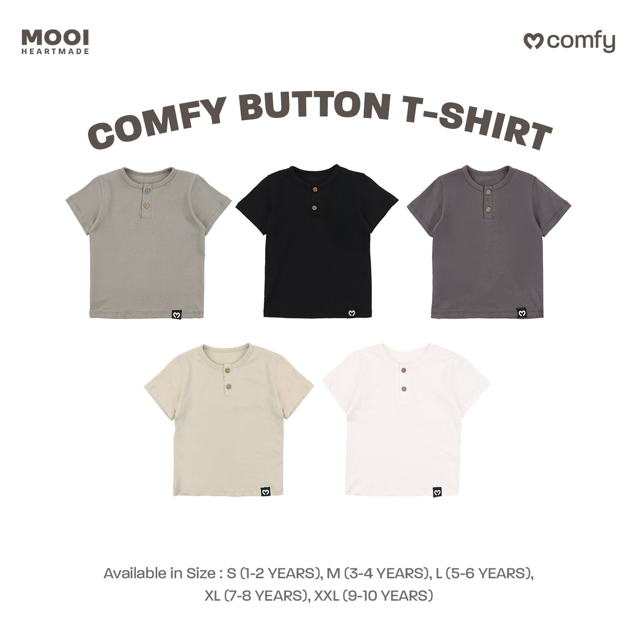 Mooi Kaos Anak Laki-Laki Comfy Button Tshirt