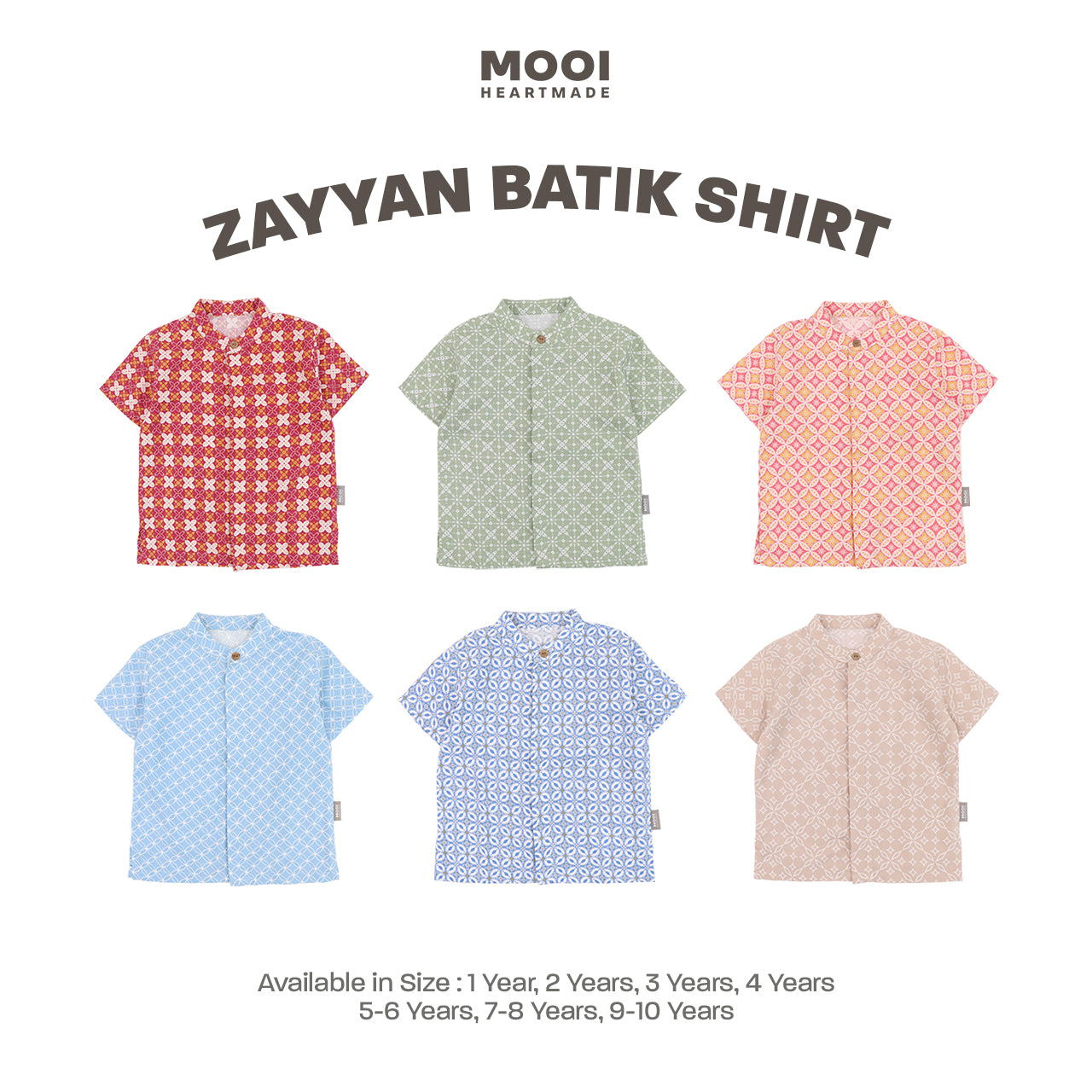 Mooi Atasan Batik Kemeja Anak Laki-Laki Zayyan Batik Shirt