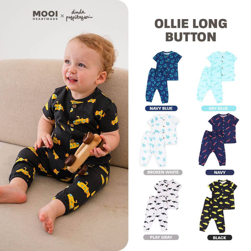 Mooi X Dinda Puspitasari Setelan Bayi Ollie Long Button Set