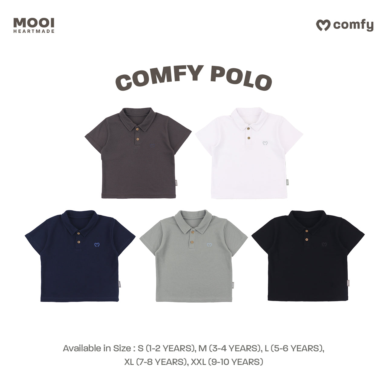Mooi Kemeja Anak Laki-Laki Comfy Polo Basic