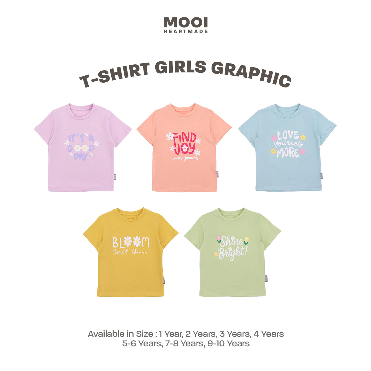 Mooi Kaos Anak Perempuan T-shirt Girls Graphic