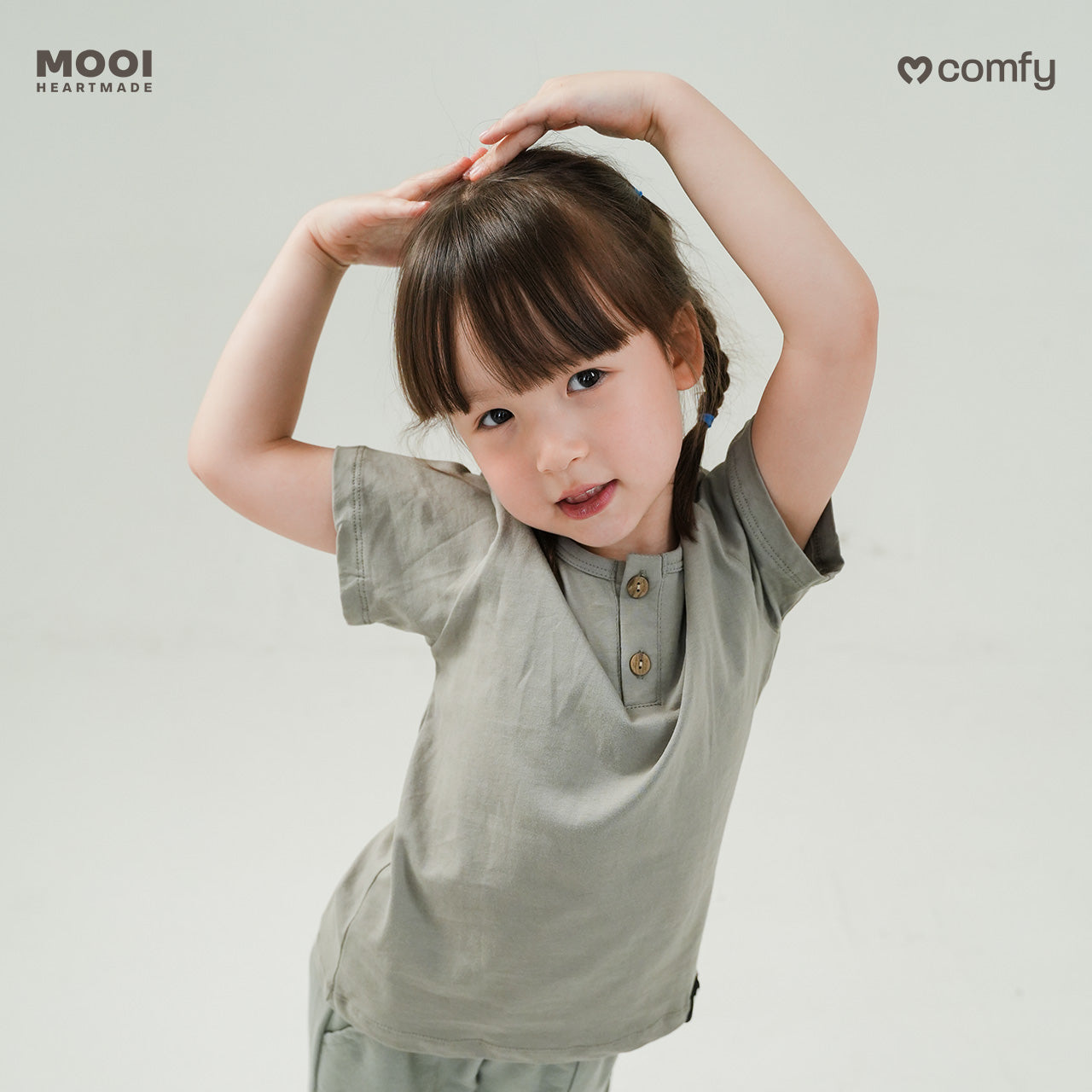 Mooi Kaos Anak Laki-Laki Comfy Button Tshirt