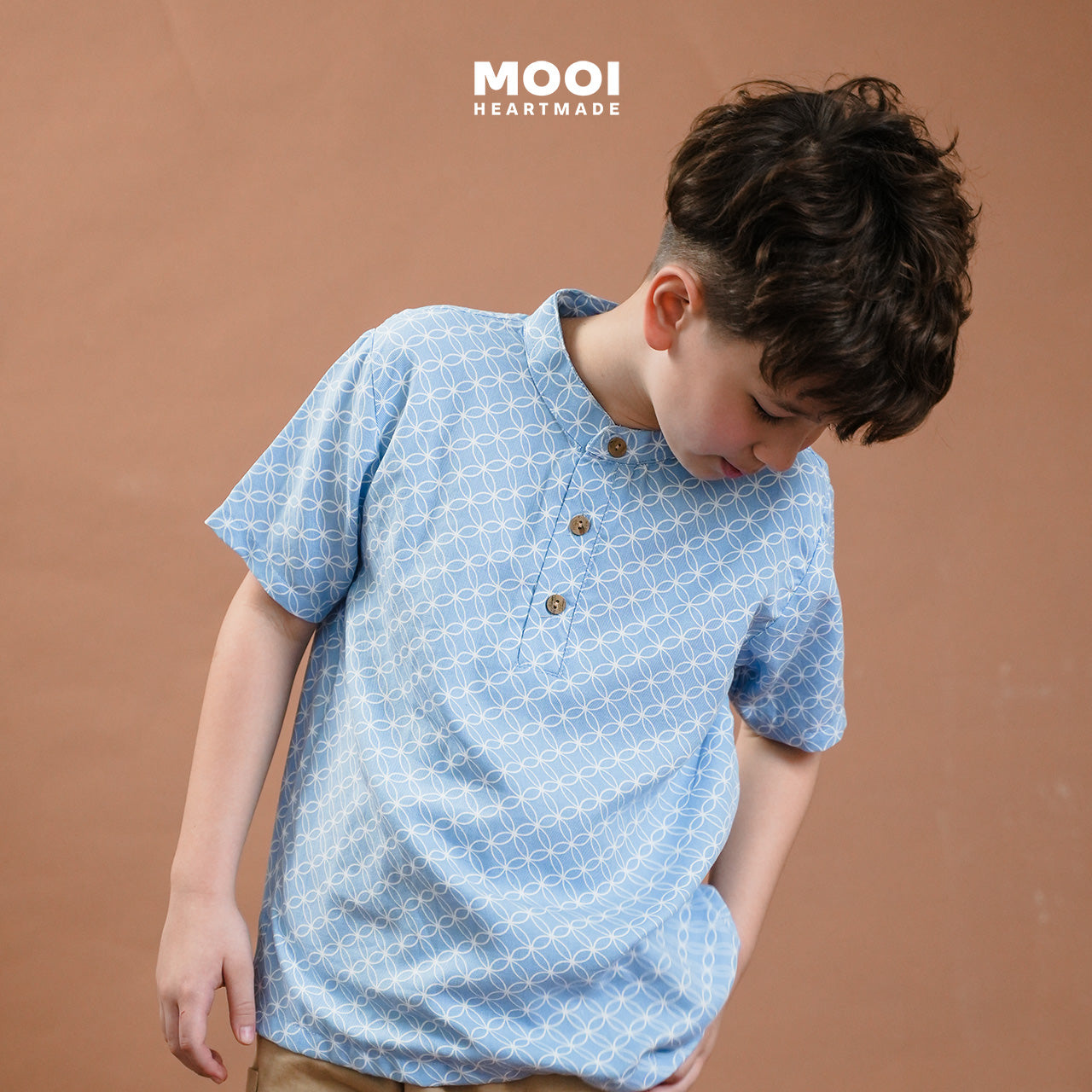 Mooi Atasan Batik Kemeja Anak Laki-Laki Akandra Batik Shirt