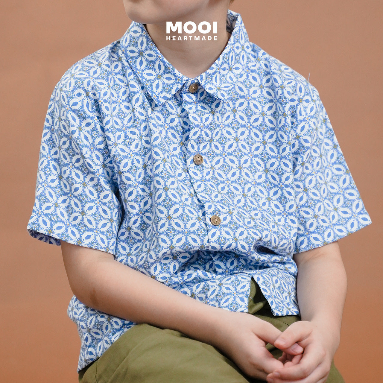 Mooi Atasan Batik Kemeja Anak Laki-Laki Mahagra Batik Shirt