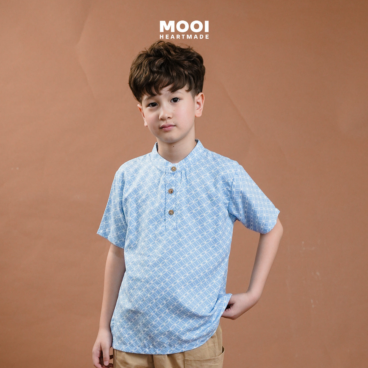 Mooi Atasan Batik Kemeja Anak Laki-Laki Akandra Batik Shirt