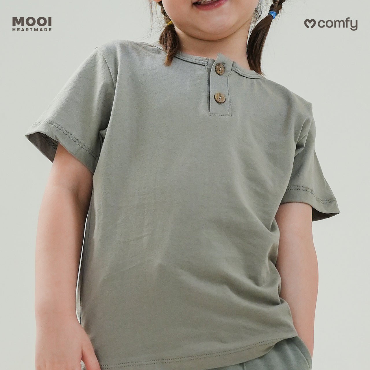 Mooi Kaos Anak Laki-Laki Comfy Button Tshirt
