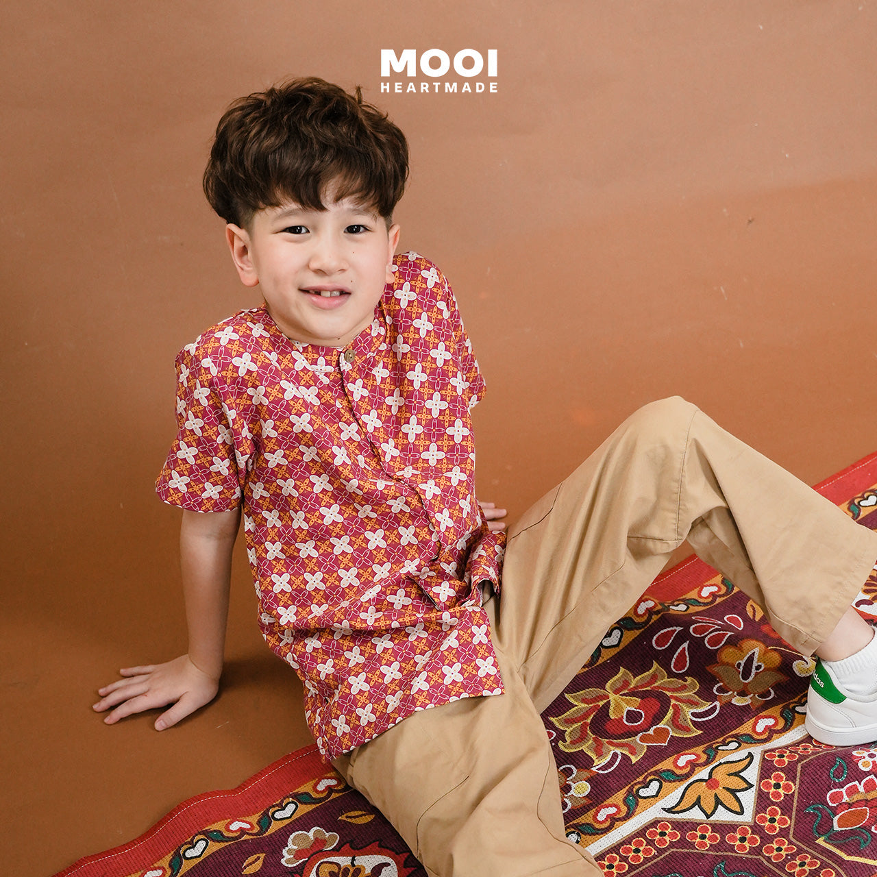 Mooi Atasan Batik Kemeja Anak Laki-Laki Zayyan Batik Shirt