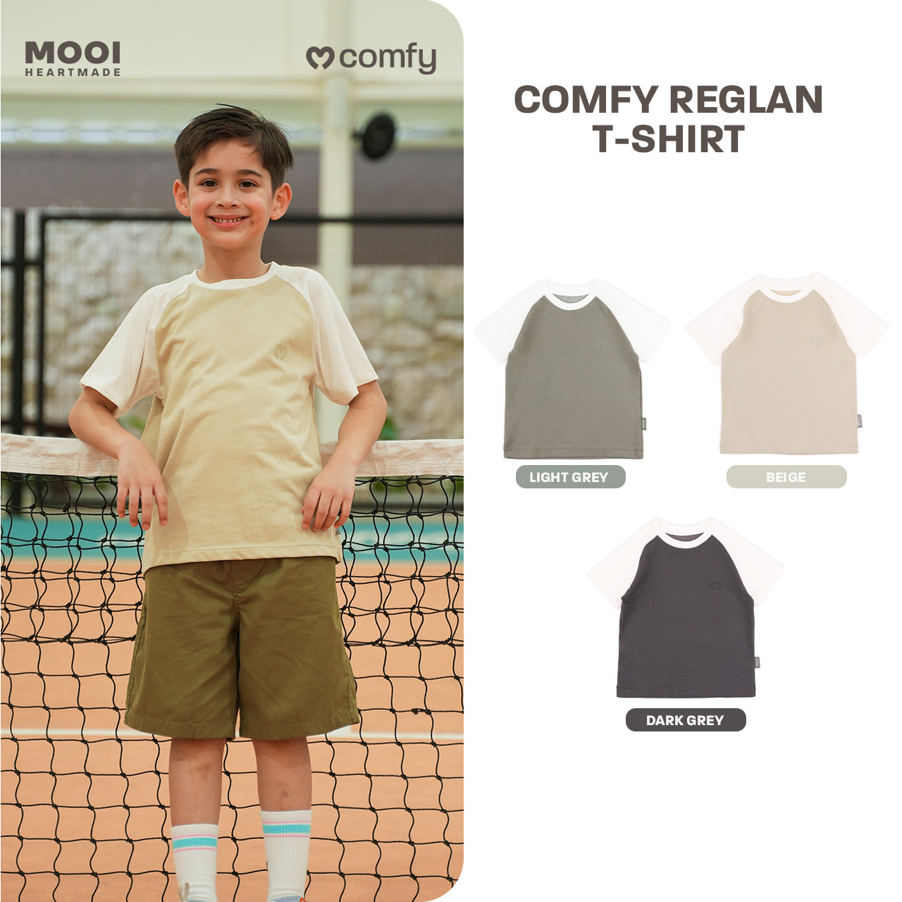 Mooi Kaos Anak Laki-Laki Comfy Reglan T-Shirt