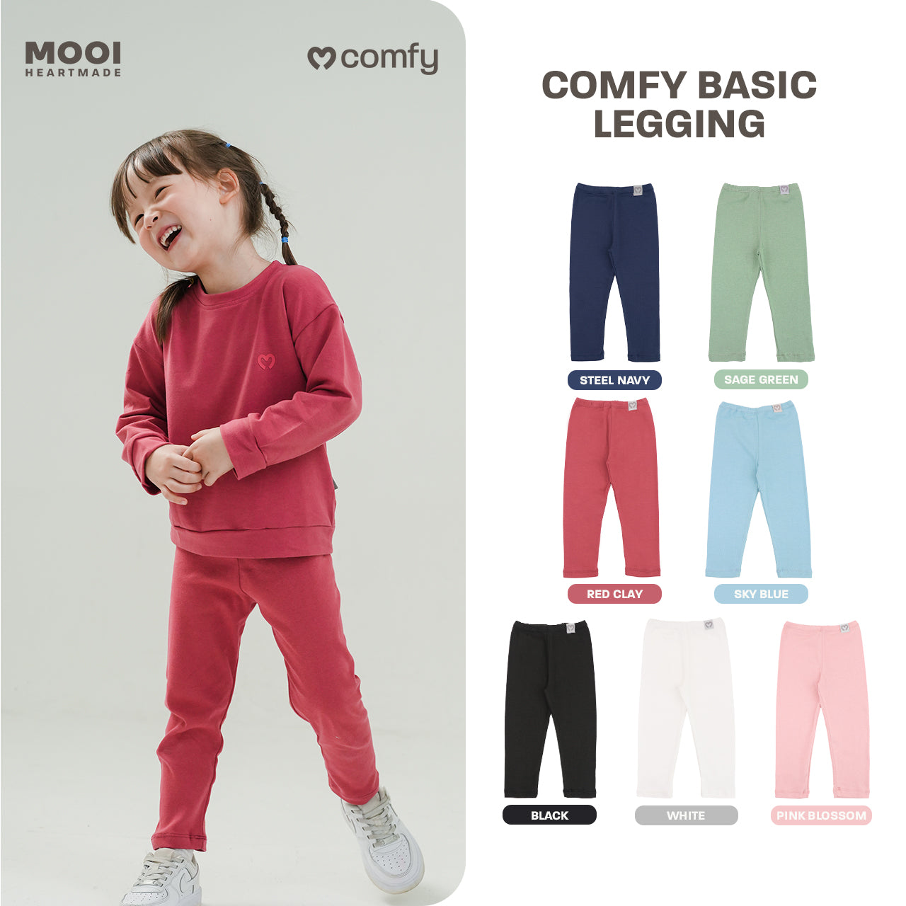 Mooi Legging Anak Polos Baby Legging Comfy Basic Legging