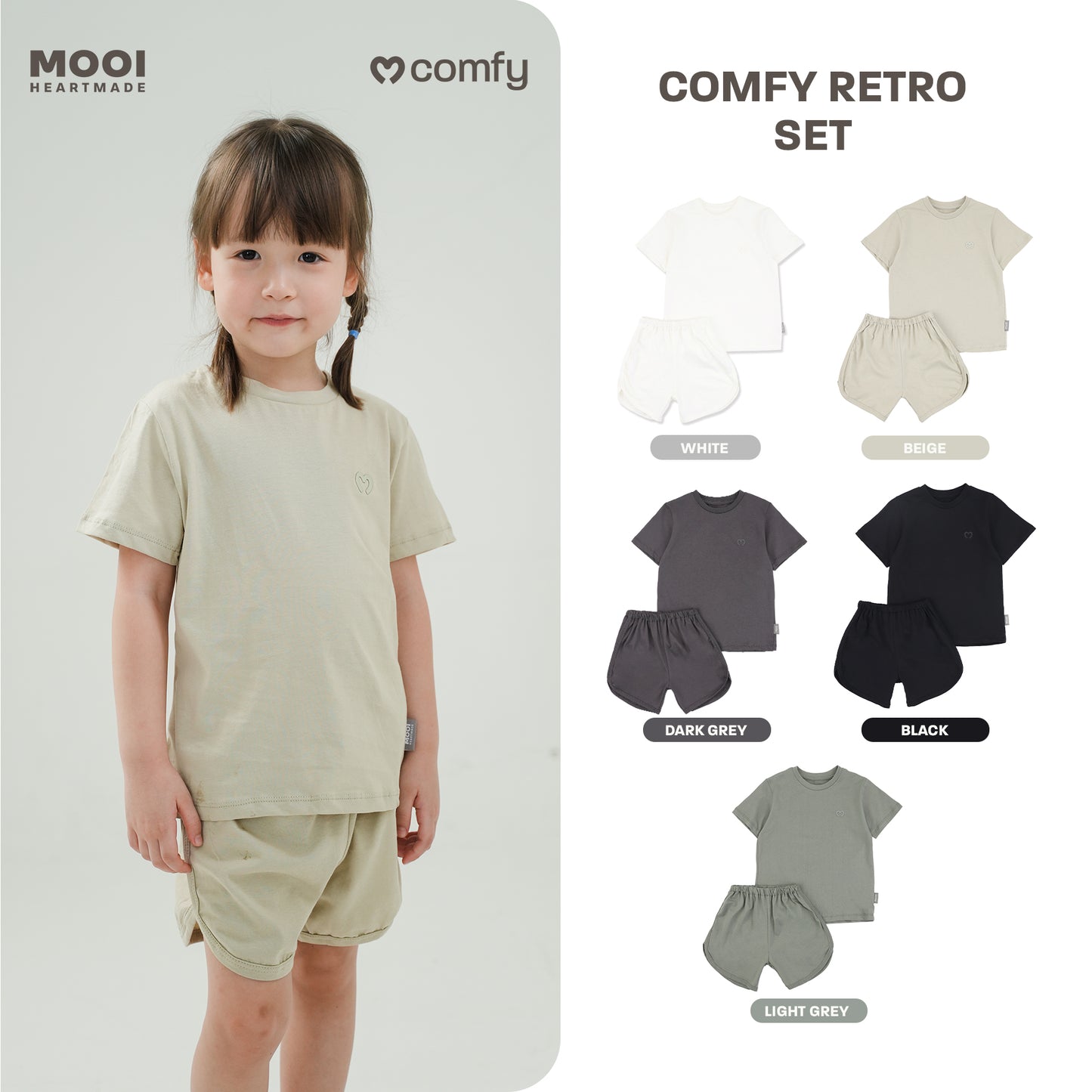 Mooi Setelan Anak Kaos Anak Comfy Retro Set