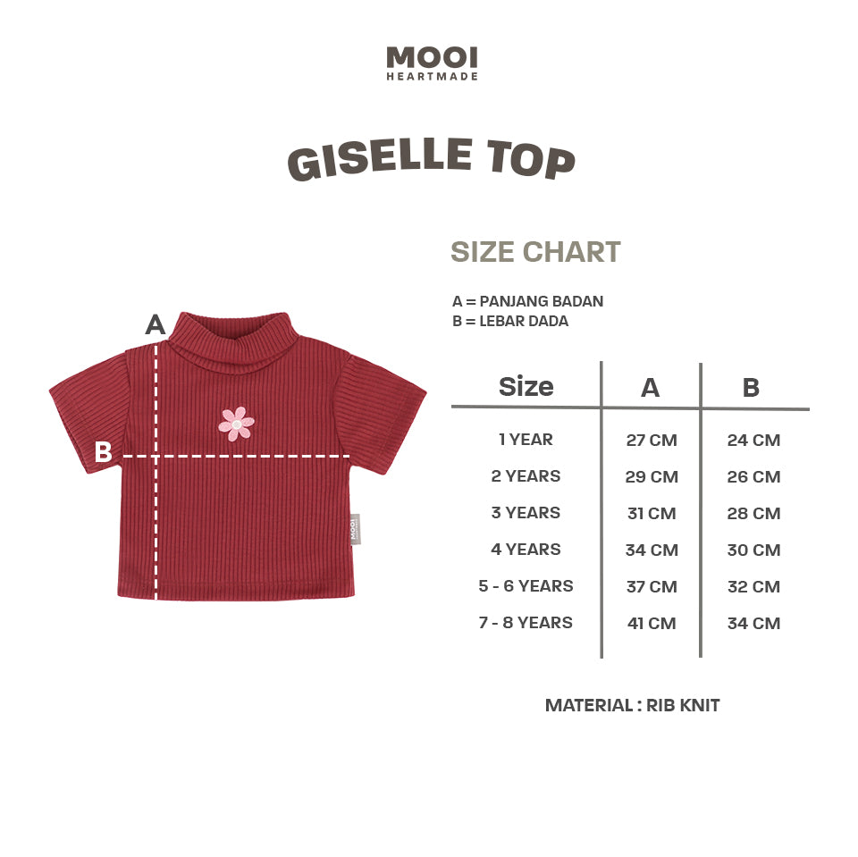 Mooi Atasan Turtleneck Anak Perempuan Giselle Top