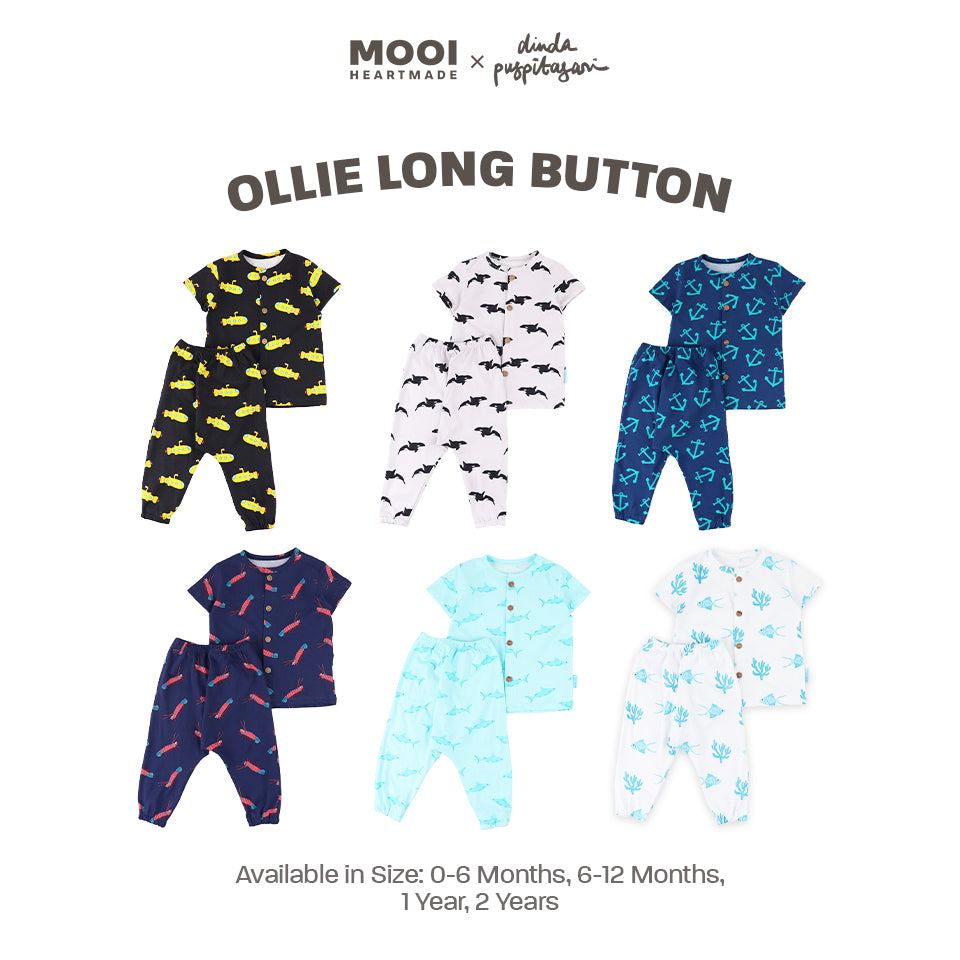 Mooi X Dinda Puspitasari Setelan Bayi Ollie Long Button Set
