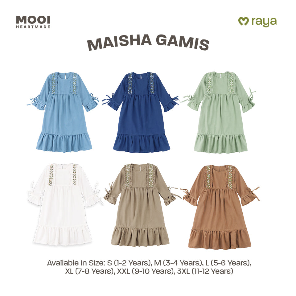 Mooi Dress Anak Gamis Anak Perempuan Raya Collection Maisha Gamis