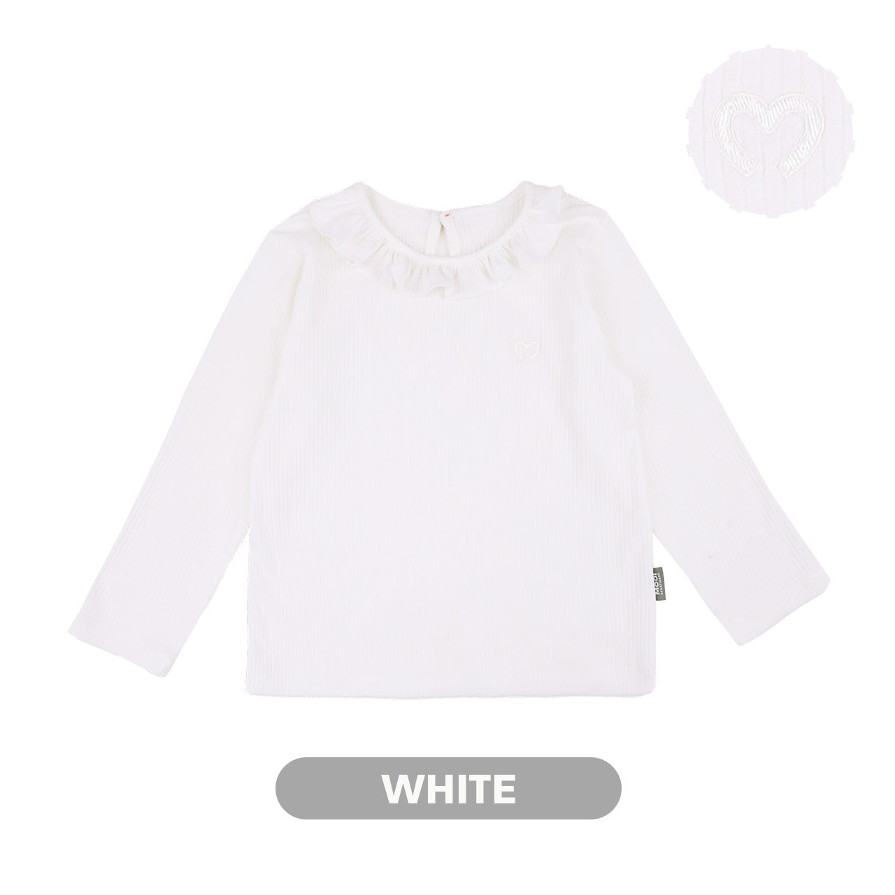 Mooi Atasan Lengan Panjang Anak Perempuan Comfy Rib Ruffle Long Sleeve Top