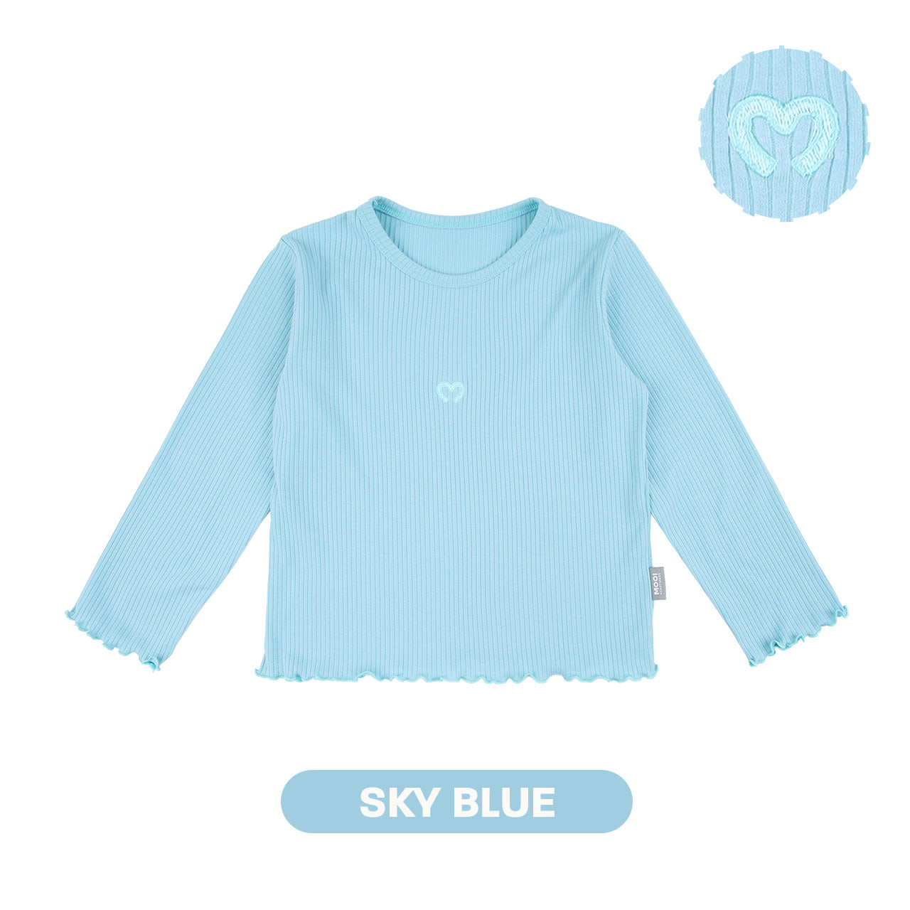 Mooi Atasan Lengan Panjang Anak Perempuan Comfy Rib Basic Long Sleeve Top