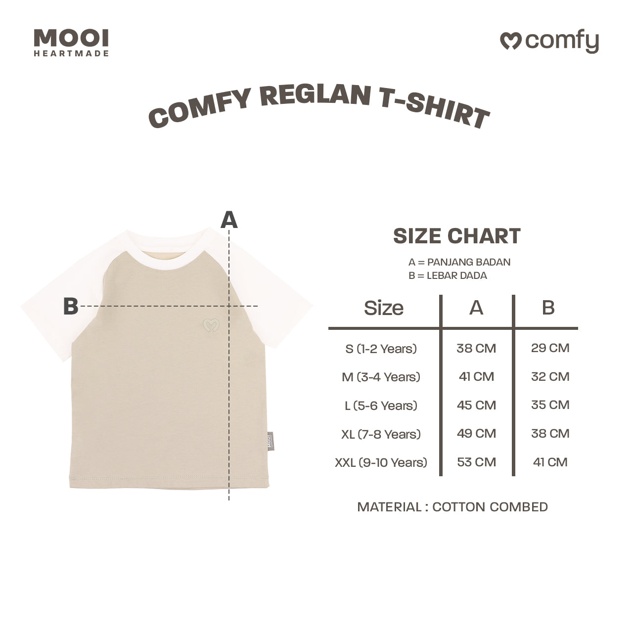 Mooi Kaos Anak Laki-Laki Comfy Reglan T-Shirt