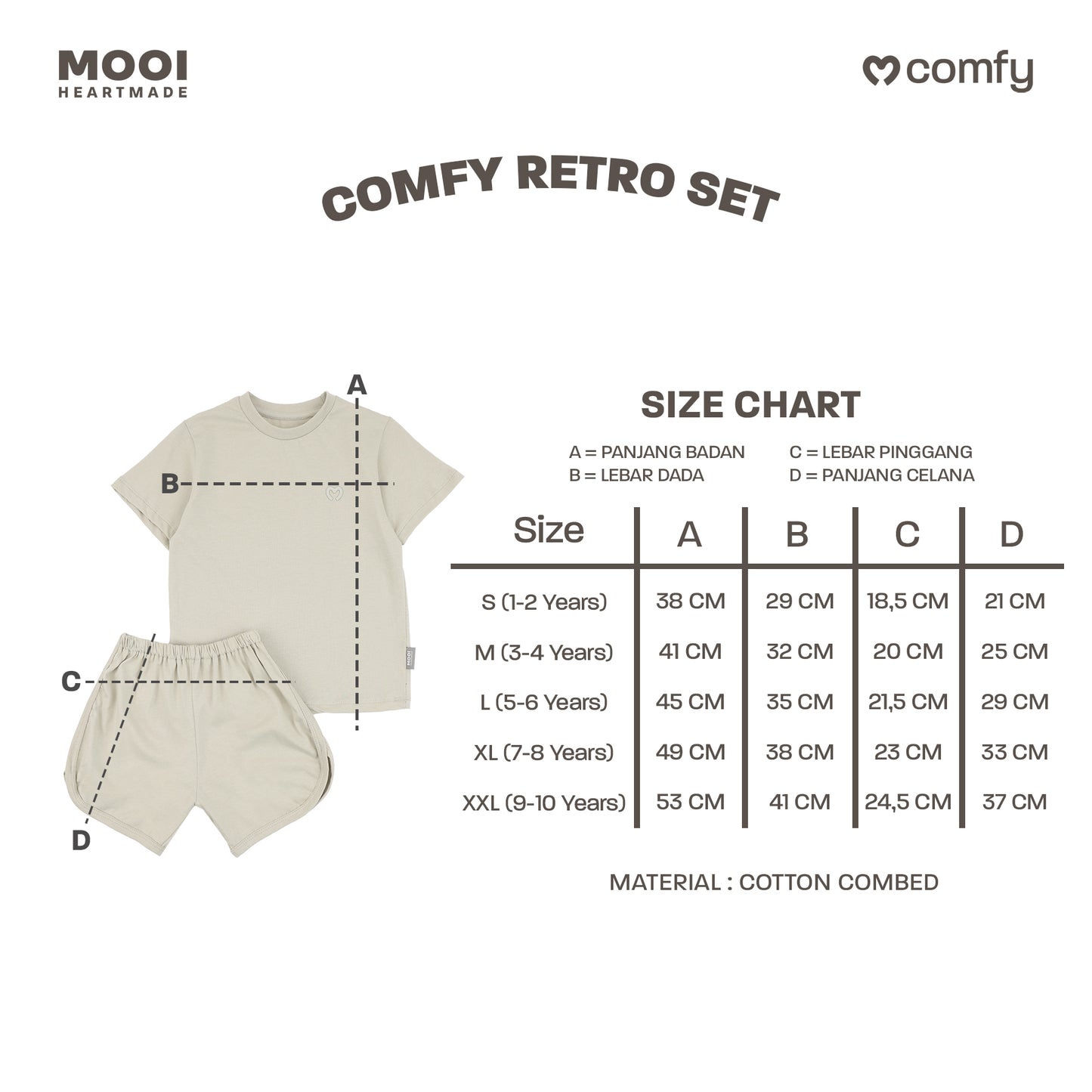 Mooi Setelan Anak Kaos Anak Comfy Retro Set
