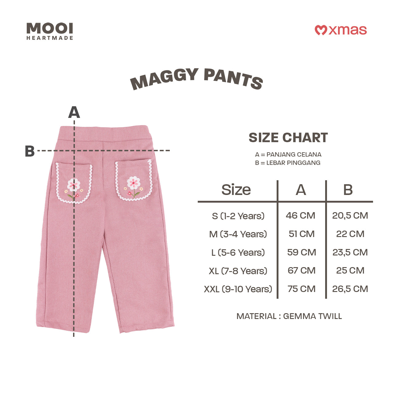 Mooi Celana Panjang Anak Perempuan Christmas Collection Maggy Pants