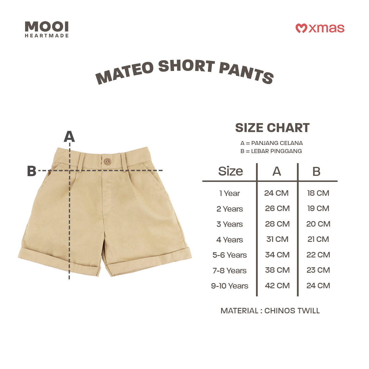 Mooi Celana Pendek Anak Laki-laki Christmas Collection Mateo Short Pants