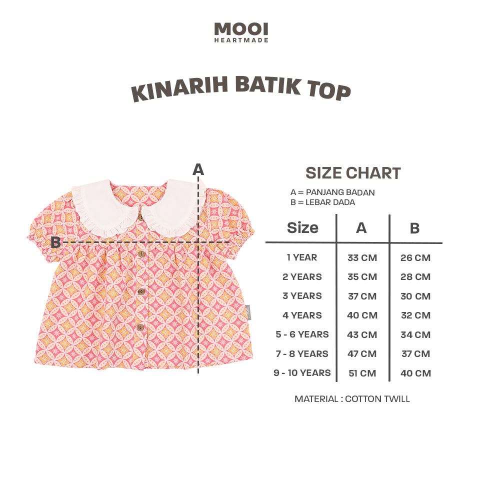 Mooi Atasan Batik Anak Perempuan Kinarih Batik Top