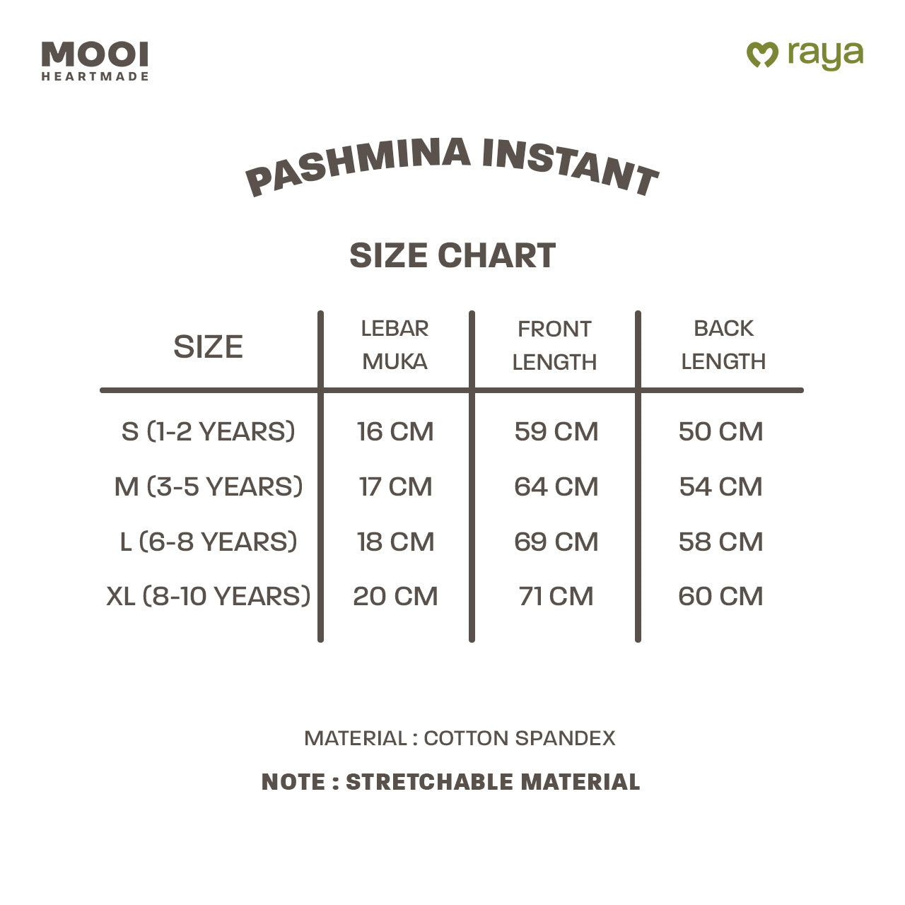 Mooi Pashmina Jilbab Instan Anak Hijab Anak