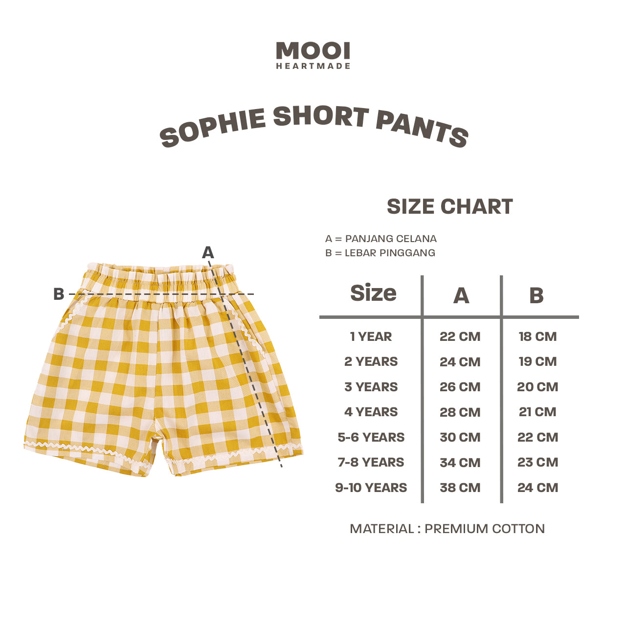 Mooi Celana Pendek Anak Perempuan Sophie Short Pants