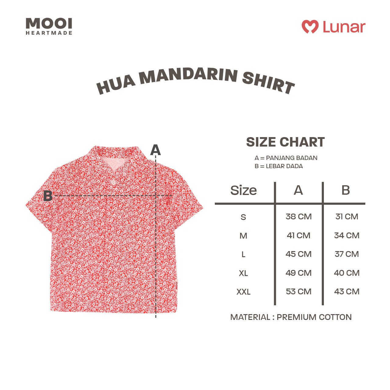 Mooi Kemeja Anak Laki-Laki Lunar Collection Hua Mandarin Shirt