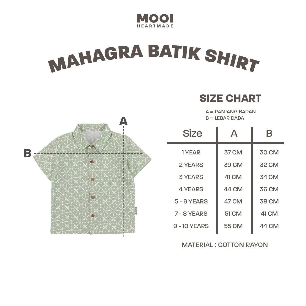 Mooi Atasan Batik Kemeja Anak Laki-Laki Mahagra Batik Shirt
