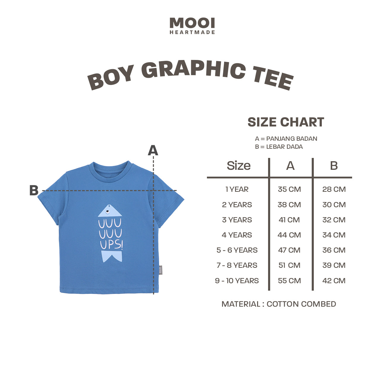 Mooi Kaos Anak Laki-Laki Boy Graphic Tee