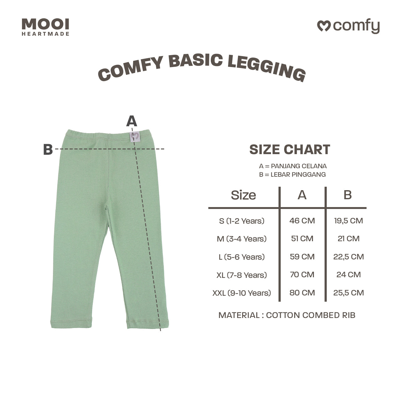 Mooi Legging Anak Polos Baby Legging Comfy Basic Legging